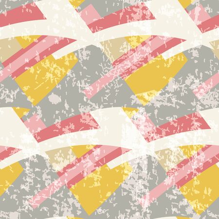 Vintage geometric seamless pattern with grunge effect.のイラスト素材