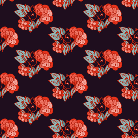 Seamless pattern - bright  flower background. Vector illustration.のイラスト素材