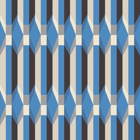 Simple geometrical background in a retro style. Geometrical ornament with rhombuses and strips.  Vector illustration.のイラスト素材