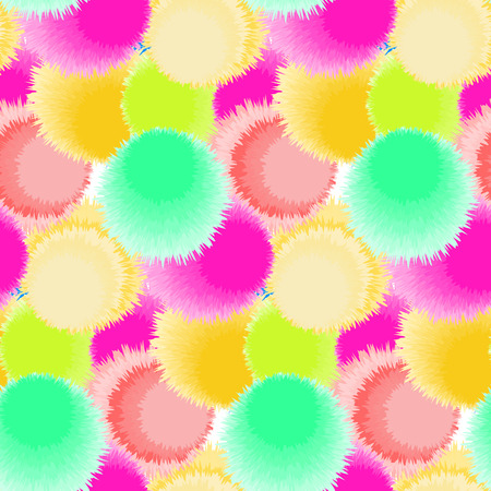 Seamless pattern with bright fluffy circles. Vector illustrationのイラスト素材