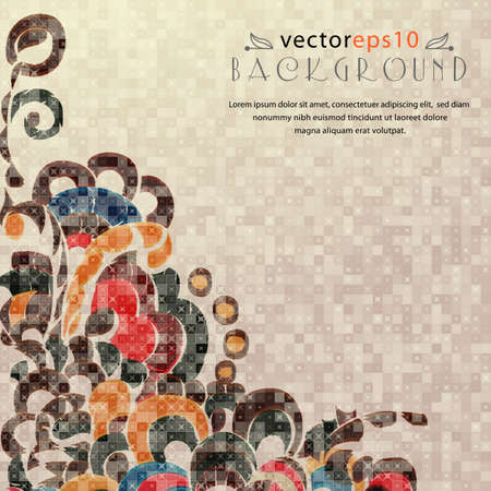 Mosaic background with place for text.  The illustration contains transparency and effects. EPS10のイラスト素材