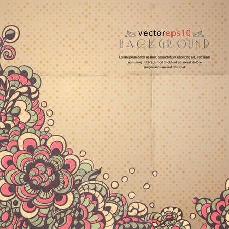 Vector flower background in retro-style. The illustration contains transparency and effects.のイラスト素材