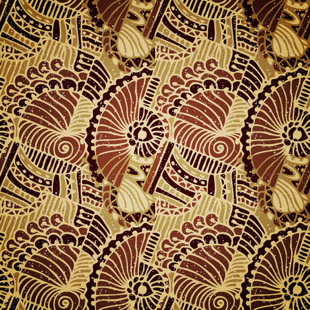 Vector seamless pattern in doodle style. Hand-drawn illustration.  The illustration contains transparency and effects. EPS10のイラスト素材