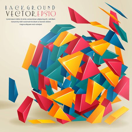 Geometric background with bulky prisms. The illustration contains transparency and effects.のイラスト素材