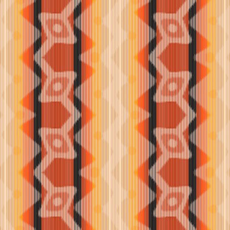 Striped seamless pattern with geometric ornament  in a retro style. Vector illustration