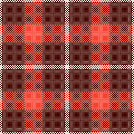 Brown,red and white tartan fabric texture. Seamless pattern. Vector illustration.のイラスト素材