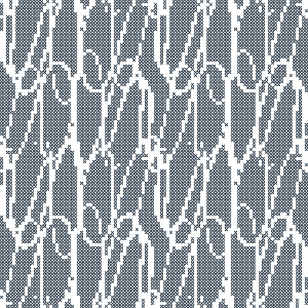 Black and white seamless  pattern.  Cross stitch.  Vector illustration