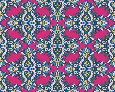 Seamless pattern with floral ornament in a retro style. Vector illustration