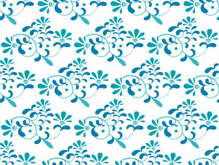 Seamless pattern with small  blue flowers on a white background. Vector illustration.のイラスト素材
