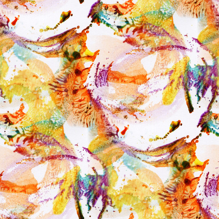 Abstract seamless pattern with watercolor spots. Hand-drawn illustration.の写真素材