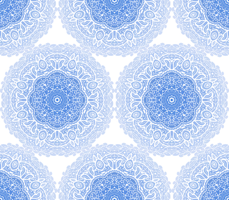 Seamless pattern with decorative circles in the style of a mandala.  Vector illustration.のイラスト素材