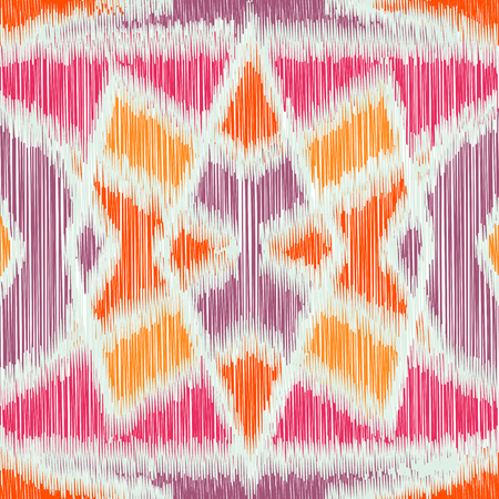 Seamless Ikat Pattern. Abstract  background for textile design, wallpaper, surface textures, wrapping paper.のイラスト素材