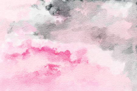 Pink and grey watercolor background. Hand-drawn illustration.の写真素材