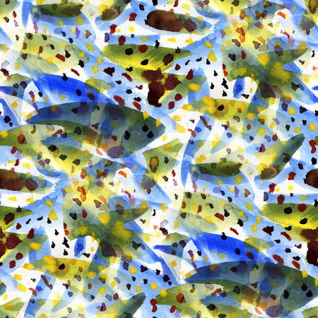Abstract seamless pattern with watercolor spots. Hand-drawn illustration.の写真素材