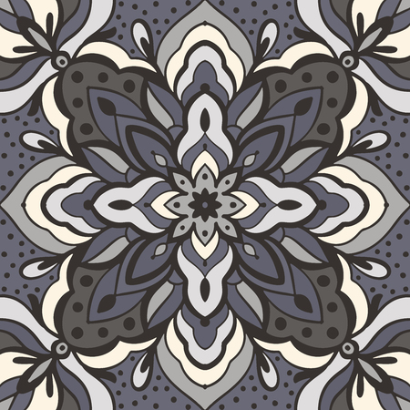 Seamless pattern with arabesques in retro style. Vector illustration.のイラスト素材