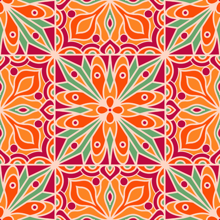 Seamless pattern with arabesques in retro style. Vector illustration.のイラスト素材