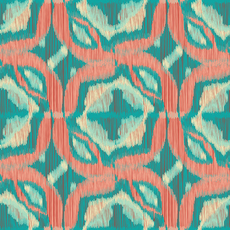 Seamless Ikat Pattern. Abstract  background for textile design, wallpaper, surface textures, wrapping paper.のイラスト素材