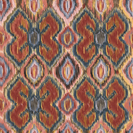 Seamless Ikat Pattern. Abstract  background for textile design, wallpaper, surface textures, wrapping paper.のイラスト素材
