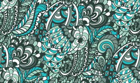 Abstract seamless pattern in doodle style. Vector illustration 