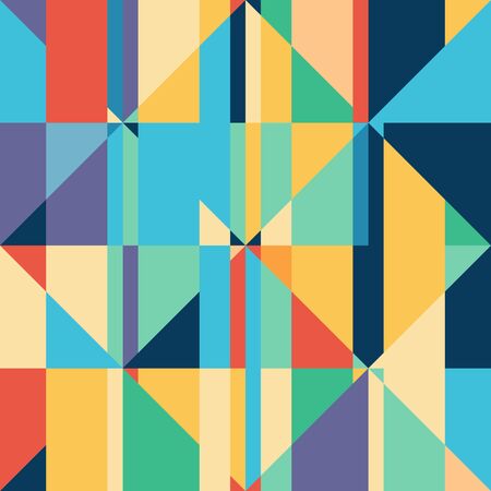 Seamless geometric pattern  in style of patchwork. Vector illustration.のイラスト素材