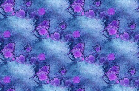 Abstract seamless pattern with  blue watercolor spots. Hand-drawn illustration.の写真素材