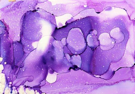 Light abstract background with transparent alcohol ink spots.  Hand-drawn illustration.の写真素材