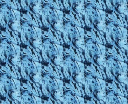 Seamless tie-dye pattern of indigo color on white silk. Hand painting fabrics - nodular batik. Shibori dyeing. の写真素材