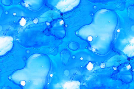 Light abstract background with transparent alcohol ink spots. Seamless pattern. Hand-drawn...