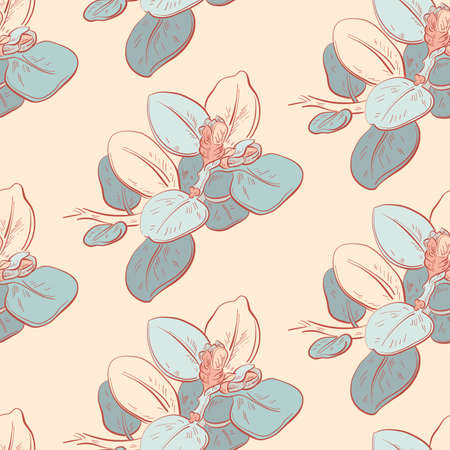 Abstract seamless pattern with Plant branch. Vector illustration.のイラスト素材