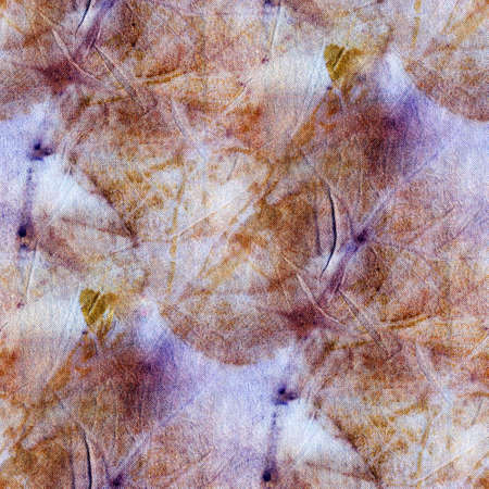 Seamless Botanical print with leaf prints on natural silk. Hand-drawn illustration.の写真素材