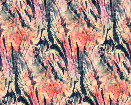 Seamless tie-dye pattern on white silk. Hand painting fabrics - nodular batik. Shibori dyeing.の写真素材