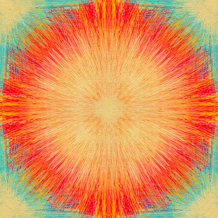 Seamless pattern with bright circles. Drawing with colored pencils. Hand-drawn illustration.の写真素材