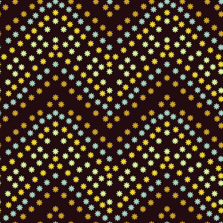 Seamless pattern with dotted geometric drawing. Vector illustrationのイラスト素材