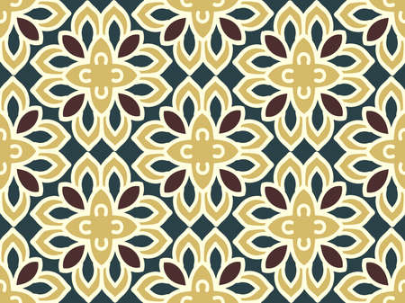 Seamless pattern with arabesques in retro style.