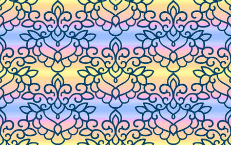 Seamless pattern with arabesques in retro style illustration.のイラスト素材