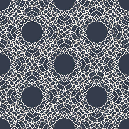 Black and white seamless pattern with arabesques in a retro style. Vector illustrationのイラスト素材