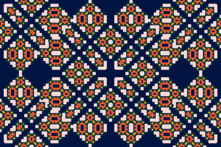 Seamless pattern with the simple geometrical drawing in retro style. Vector illustrationのイラスト素材