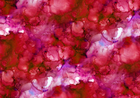 Light abstract background with transparent alcohol ink spots. Seamless pattern. Hand-drawn illustration.の写真素材