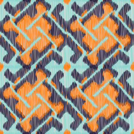 Seamless Ikat Pattern. Abstract background for textile design, wallpaper, surface textures, wrapping paper.のイラスト素材