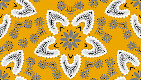 Seamless pattern with decorative circles in the style of a mandala. Vector illustration.