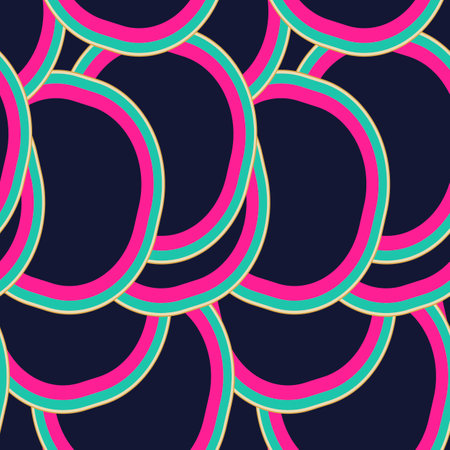 Seamless pattern with circles for fabric and packaging paper. Vector illustrationのイラスト素材