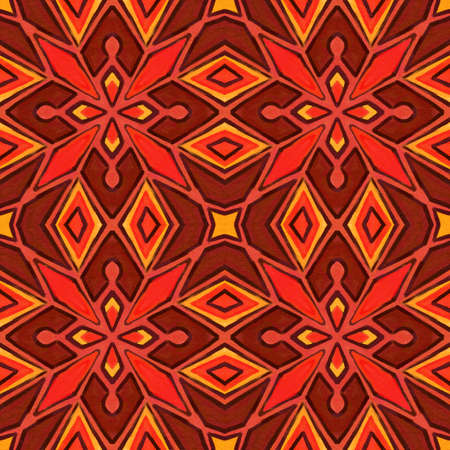 Seamless pattern with stylized ethnic pattern. Hand-drawn illustration.