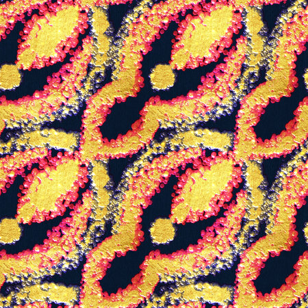 Gold embroidery with arabesques. Seamless pattern. Hand-drawn illustration.