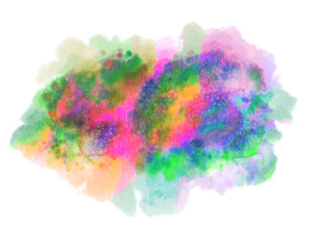 Watercolor spot, isolated on a white background. Hand-drawn illustration.の写真素材