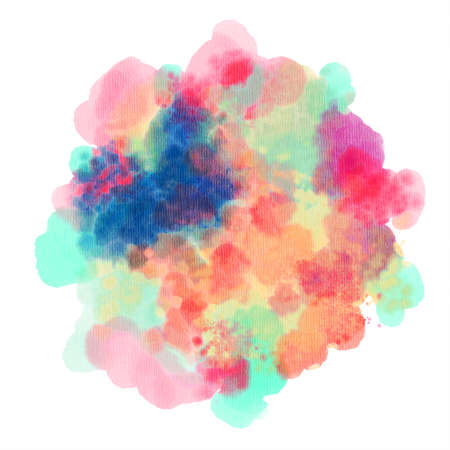 Watercolor spot, isolated on a white background. Hand-drawn illustration.の写真素材