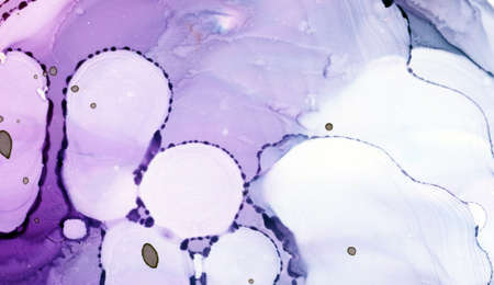 Light abstract background with transparent alcohol ink spots. Hand-drawn illustration.