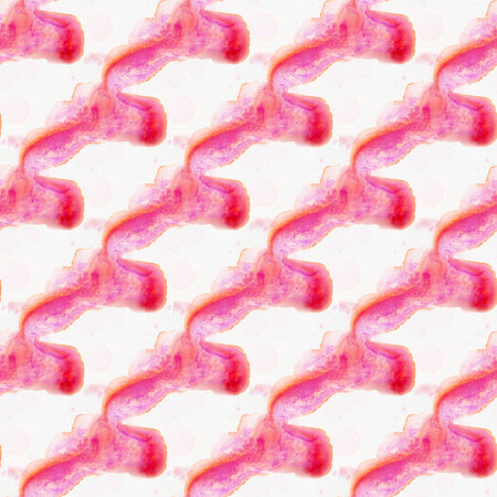 Abstract seamless pattern with red watercolor spots. Hand-drawn illustration.の写真素材