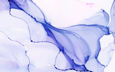 Light abstract background with transparent alcohol ink spots. Hand-drawn illustration.の写真素材