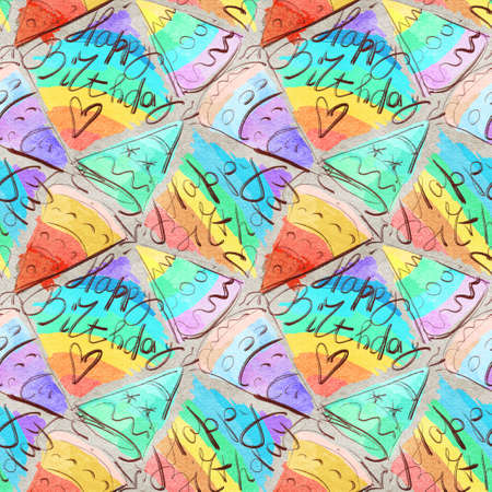 Seamless pattern pattern design for birthday party. Digital illustrationの写真素材