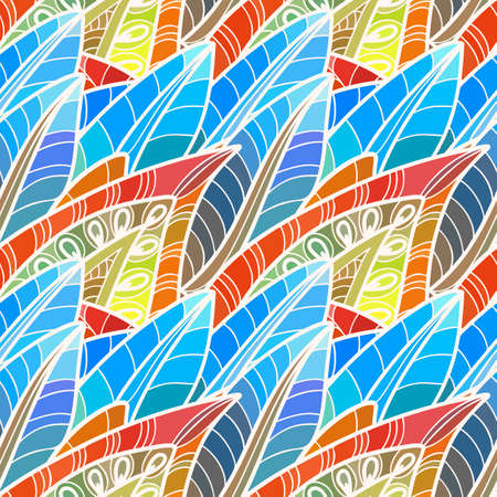 Seamless pattern with multicolor Paisley print. Vector illustrationのイラスト素材